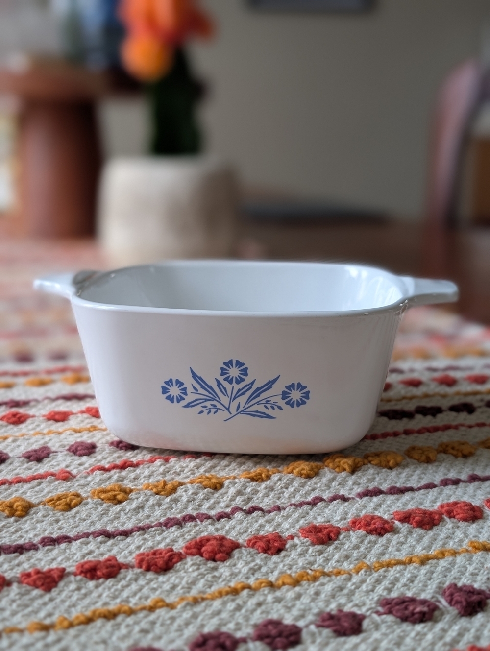 700ml 3cup Corningware White Casserole Dish with Blue Floral Pattern
